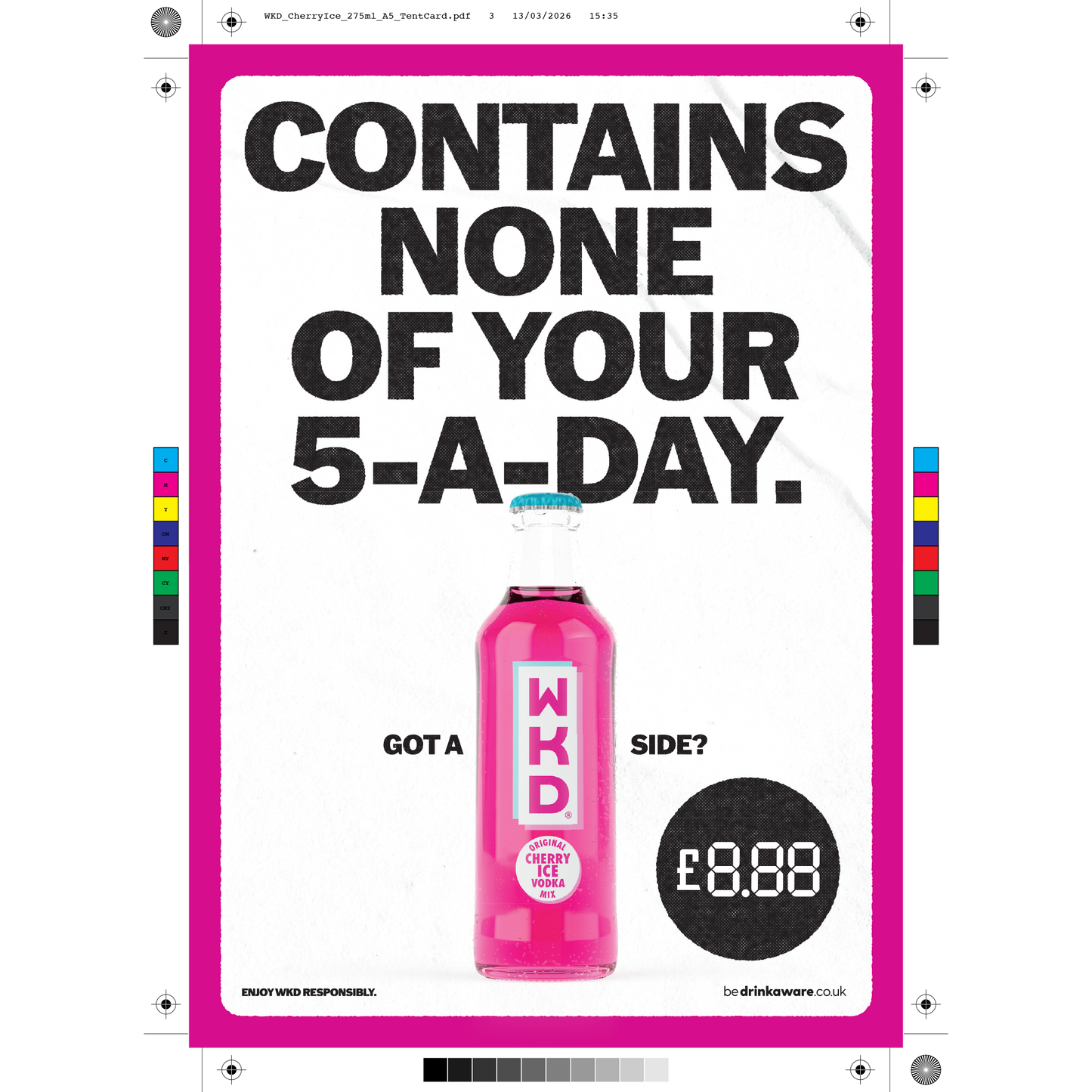 WKD Cherry Ice Bottle A4 Poster