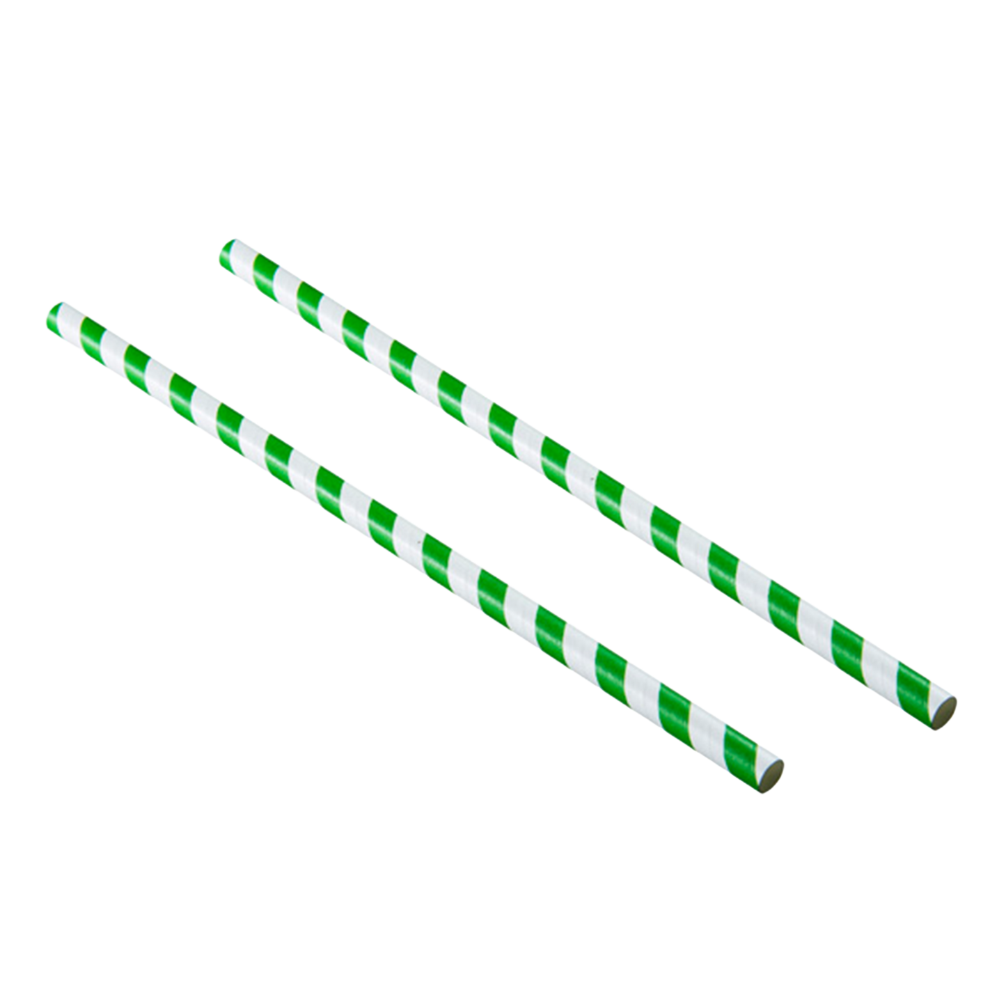 Bottle Green - Green and White Straws