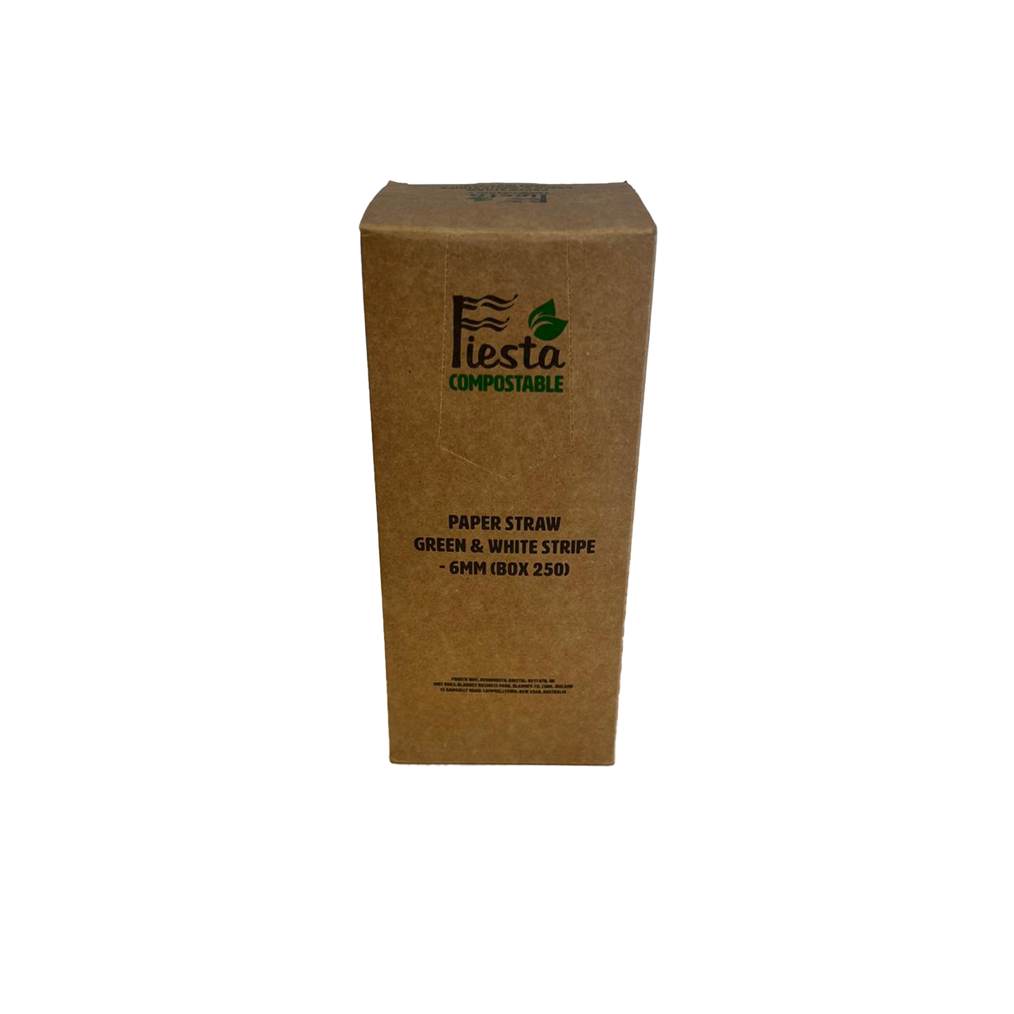 Green and White Straws - Bottle Green