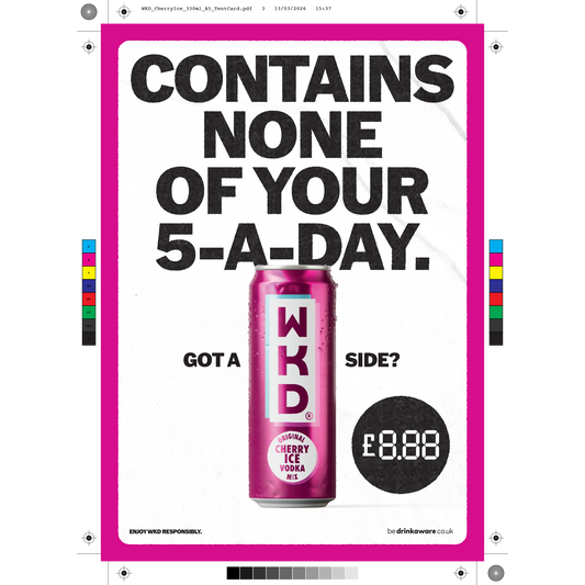 WKD Cherry Ice Can A3 Poster