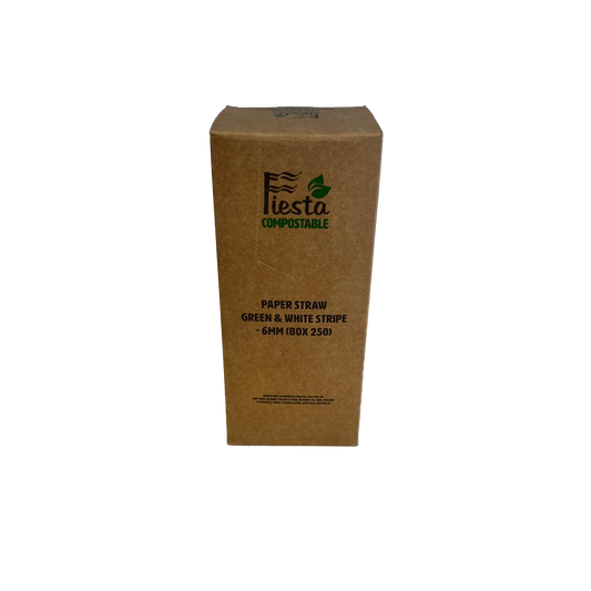 Green and White Straws - Bottle Green